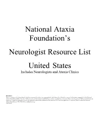 National Ataxia Foundation's