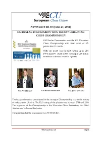 NEWSLETTER 30 (June 27, 2011)