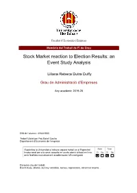 Stock Market Reaction to Election Results: an Event Study Analysis