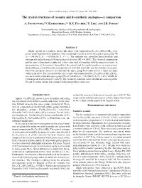 The Crystal Structures of Cesanite and Its Synthetic Analogue—A Comparison
