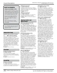 Course Descriptions Course Descriptions