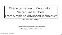 Crosslink Density of Rubbers
