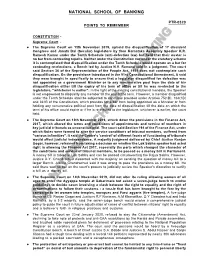 National School of Banking : 1 : Ptr-0320 Points to Remember