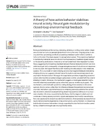 Neural Gain Modulation by Closed-Loop Environmental Feedback