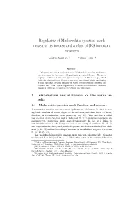 Regularity of Minkowski's Question Mark Measure, Its Inverse and A