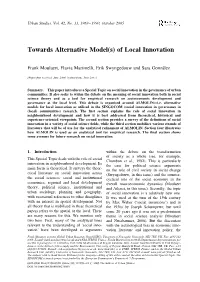 Towards Alternative Model(S) of Local Innovation