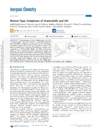 Werner-Type Complexes of Uranium(III) and (IV) Judith Riedhammer, J