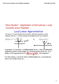 Year 6 Local Linearity and L'hopitals.Notebook December 04, 2018