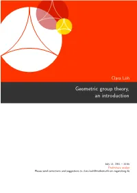 Geometric Group Theory, an Introduction