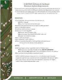 K-MOTION Software & Hardware Minimum System Requirements