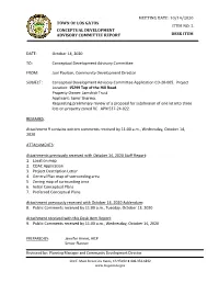 TOWN of LOS GATOS CONCEPTUAL DEVELOPMENT ADVISORY COMMITTEE REPORT MEETING DATE: 10/14/2020 ITEM NO: 2 DESK ITEM DATE: October