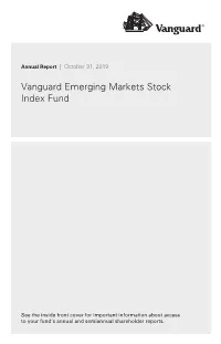 Vanguard Emerging Markets Stock Index Fund Annual Report October