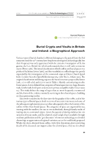 Burial Crypts and Vaults in Britain and Ireland: a Biographical Approach