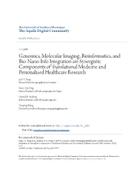 Genomics, Molecular Imaging, Bioinformatics, and Bio-Nano-Info