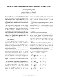 Hardware Implementation of the Salsa20 and Phelix Stream Ciphers