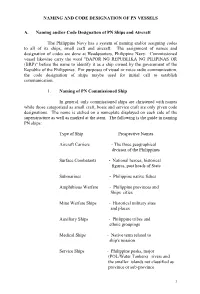 Naming and Code Designation of Pn Vessels