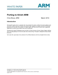 Porting to 64-Bit ARM