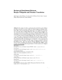 Reciprocal Enrichment Between Basque Wikipedia and Machine Translation