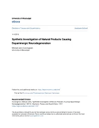 Synthetic Investigation of Natural Products Causing Dopaminergic Neurodegeneration