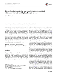 Thermal and Mechanical Properties of Polystyrene Modified with Esters