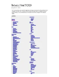 This Technical Note Was Created for Application Developers Interested in Writing Software That Is Compatible with Mac OS X
