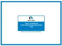 Travel Coordinator Flight Reservations and Booking Guide