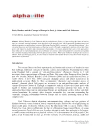 1 Paris, Borders and the Concept of Europe in Paris, Je T'aime and Code