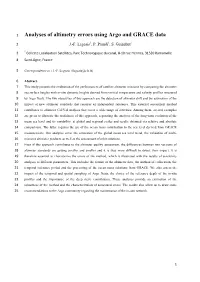 Analyses of Altimetry Errors Using Argo and GRACE Data