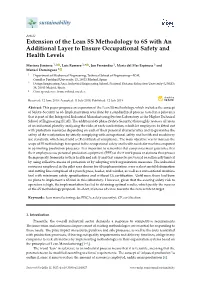 Extension of the Lean 5S Methodology to 6S with an Additional Layer to Ensure Occupational Safety and Health Levels