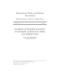 LESSONS in CRISIS and RESOLUTION Irene Finel-Honigman Columbia University