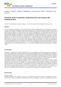 Metabolic Study of Oxabolone Using Human Liver Microsomes and Humanized Mice