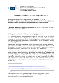 (SCCS) Request for a Scientific Advice on the Safety of Triclocarban