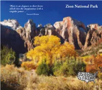 Zion National Park Which Stirs the Imagination with a Singular Power ...’ Clarence E Dutton