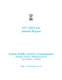 (2011-12) Annual Report Union Public Service Commission
