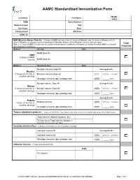 AAMC Standardized Immunization Form