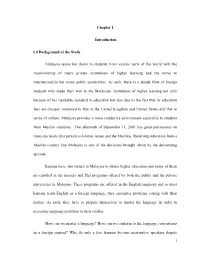 Chapter 1 Introduction 1.0 Background of the Study Malaysia