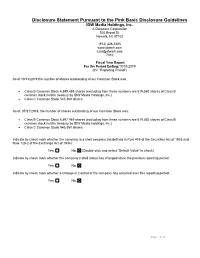 Disclosure Statement Pursuant to the Pink Basic Disclosure Guidelines IDW Media Holdings, Inc
