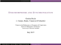 Endomorphisms and Synchronisation