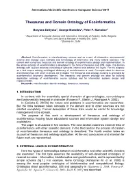 Thesaurus and Domain Ontology of Ecoinformatics