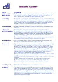 Web Usability Glossary