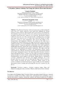 A Paradox: Library Scholars Not Using the Library Electronic Resource
