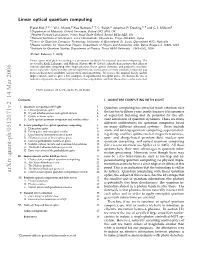 Arxiv:Quant-Ph/0512071V2 14 Mar 2006 I Ulo:Byn Ieroptics Linear Beyond Outlook: VI