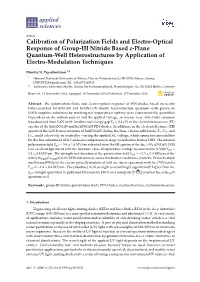 Calibration of Polarization Fields and Electro-Optical Response of Group