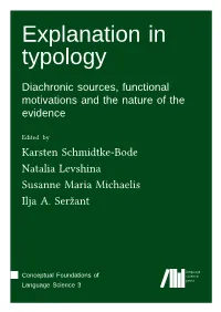 Explanation in Typology