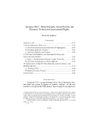 “Inciting a Riot”: Silent Sentinels, Group Protests, and Prisoners’ Petition and Associational Rights