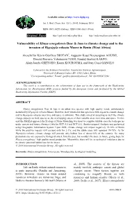 Vulnerability of Khaya Senegalensis Desr & Juss to Climate Change and to the Invasion of Hypsipyla Robusta Moore in Benin (W