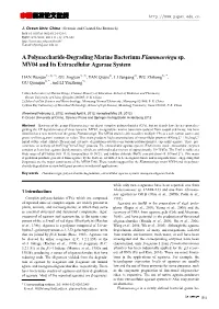 A Polysaccharide-Degrading Marine Bacterium Flammeovirga Sp. MY04 and Its Extracellular Agarase System
