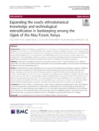 Expanding the Reach: Ethnobotanical Knowledge and Technological Intensification in Beekeeping Among the Ogiek of the Mau Forest
