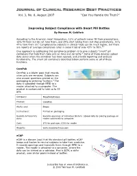 Improving Subject Compliance with Smart Pill Bottles by Norman M