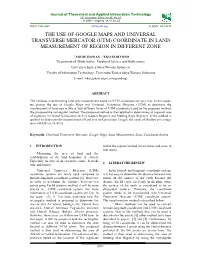 (Utm) Coordinate in Land Measurement of Region in Different Zone
